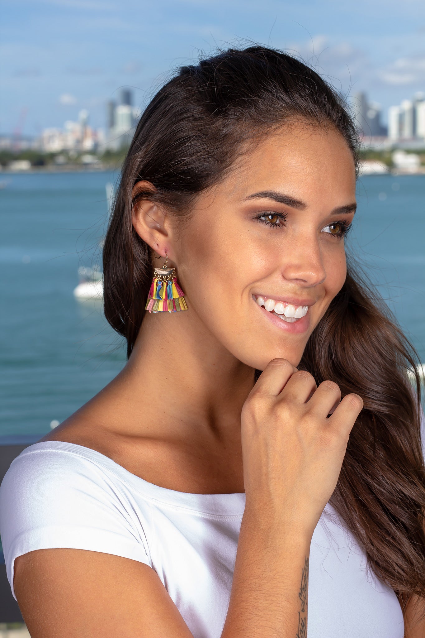 Stylish Multi - Colored Tassel Dangling Earrings for Fashion Accessories