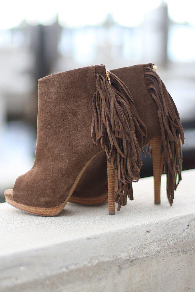 Gorgeous Girls' Best Fringe Tan High - Heel Dress Shoes