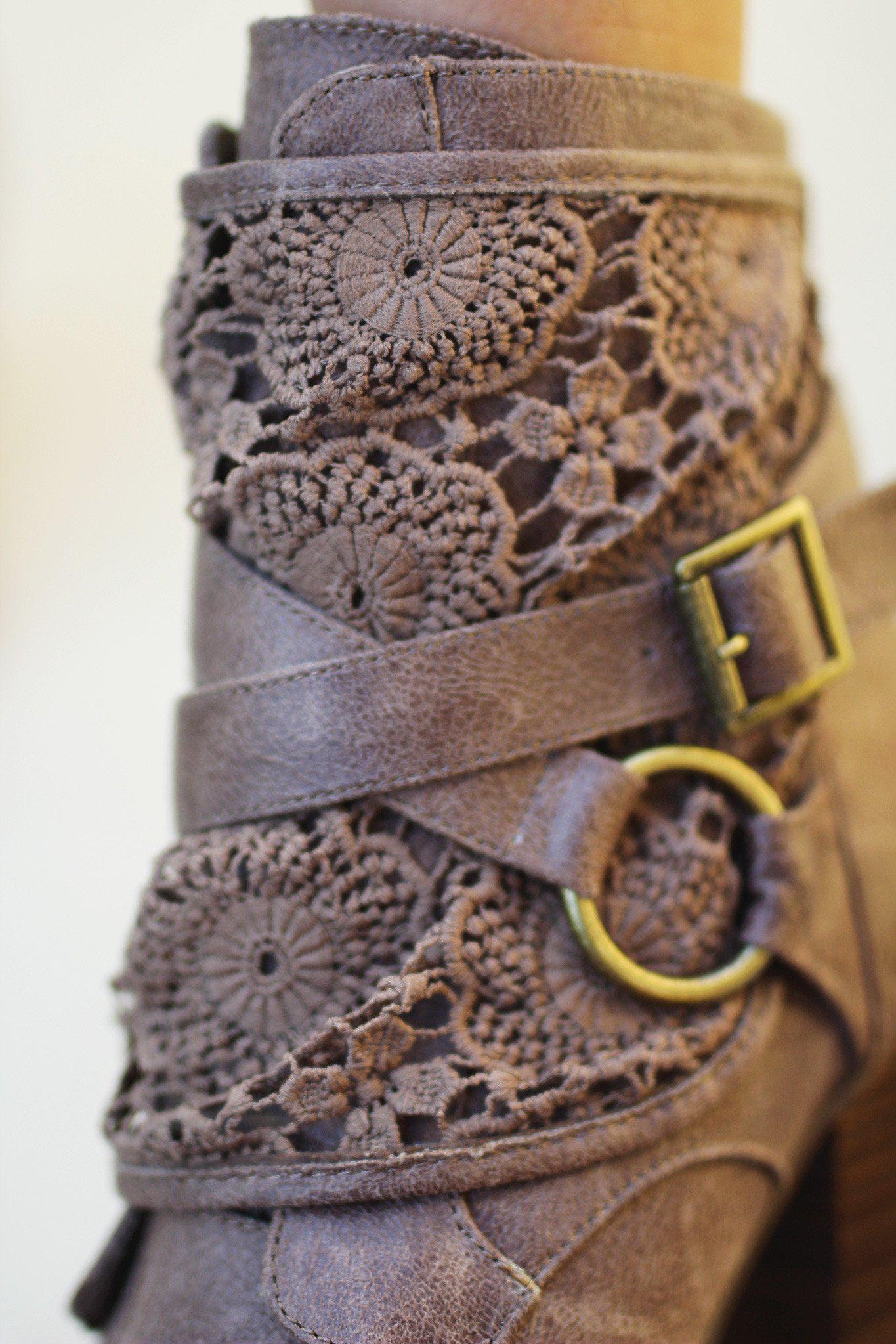 Stylish Crunch Time Taupe Women's Booties for Fashion Enthusiasts